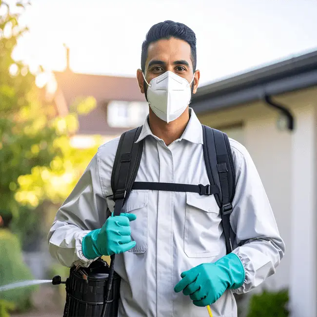 Midland Pest Control technician performing pest treatment at a Birmingham property
